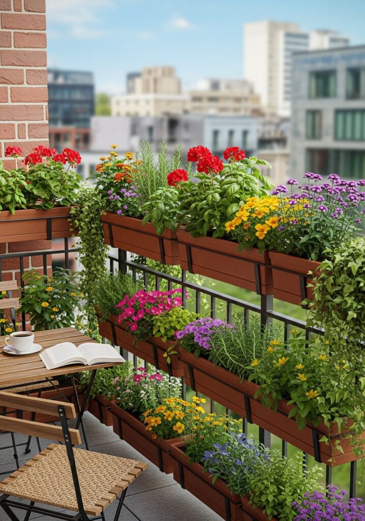 Rail Planters for Space Saving