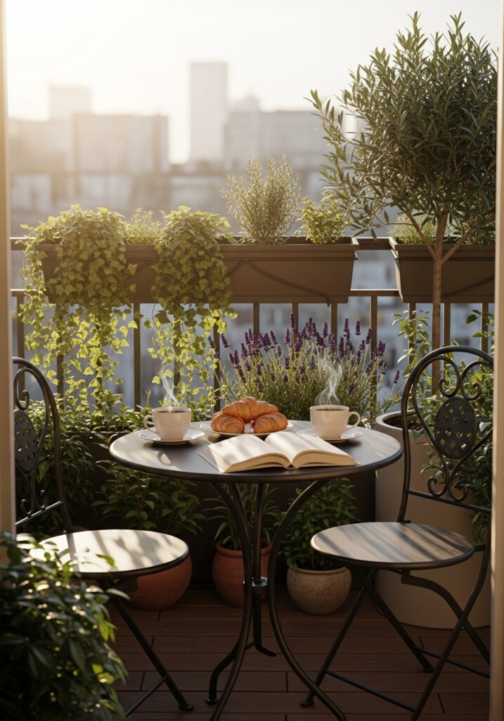 Small Balcony Coffee Nook for Morning Rituals