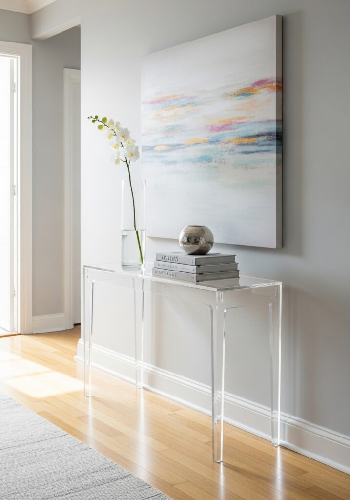 Glass or Acrylic Console Table