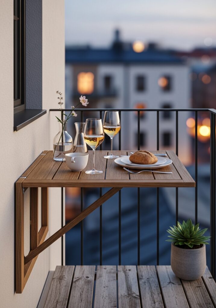 Use a Foldable Table for Space-Saving Dining