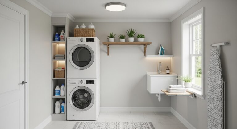 Laundry Room Ideas for Small Spaces with Stackable Units