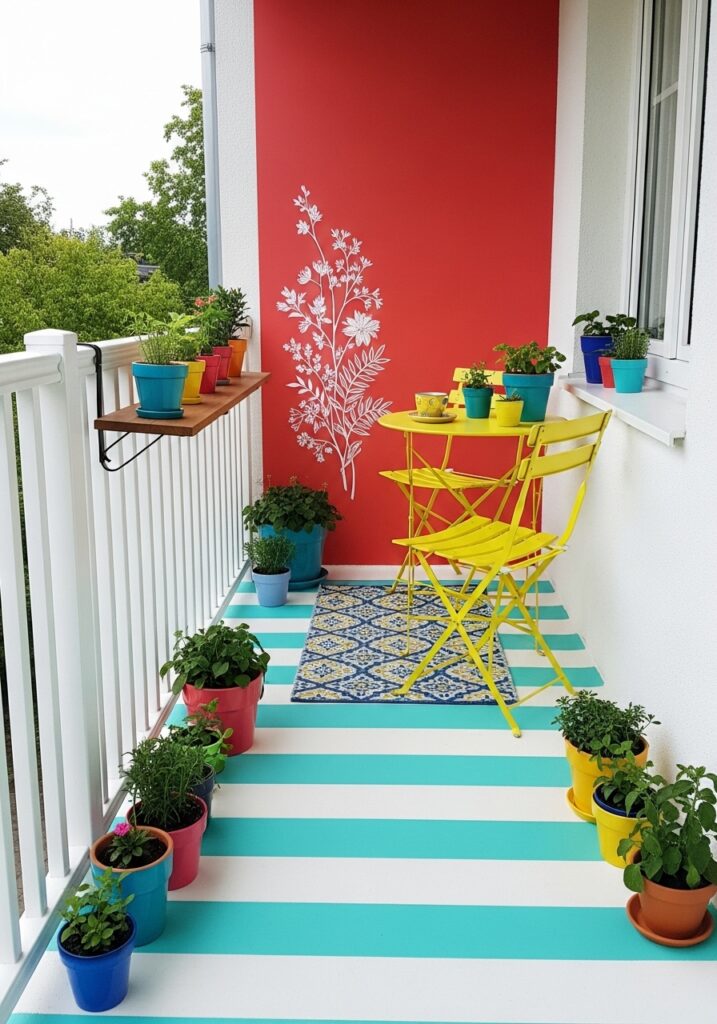 Small Balcony Makeover Ideas with Paint