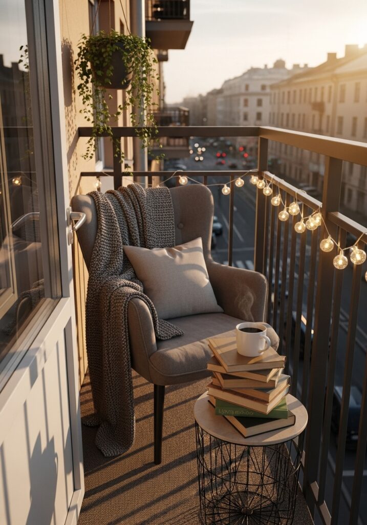 Small Balcony Reading Nook
