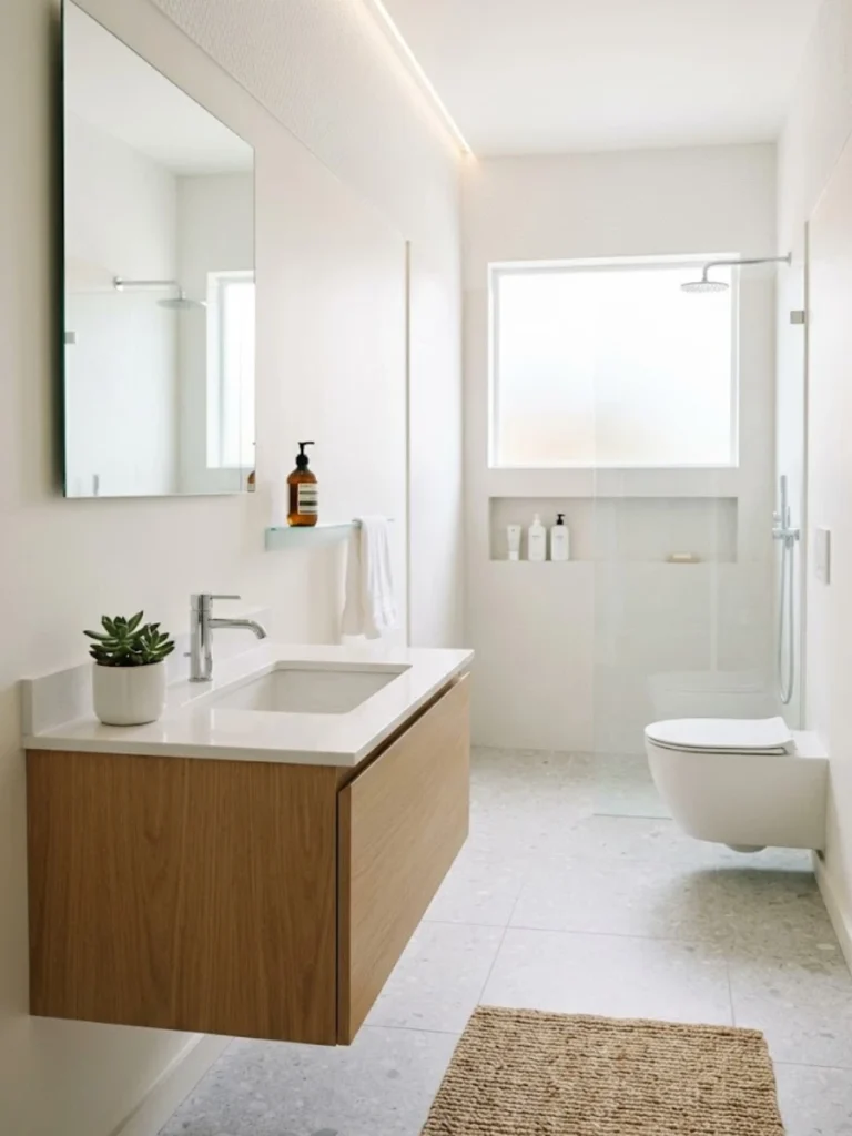 Floating Vanity = More Floor Space