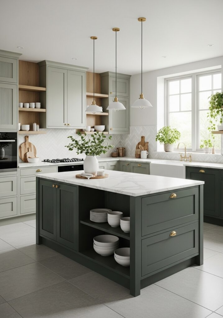 Finish with Stylish Green Kitchen Interiors