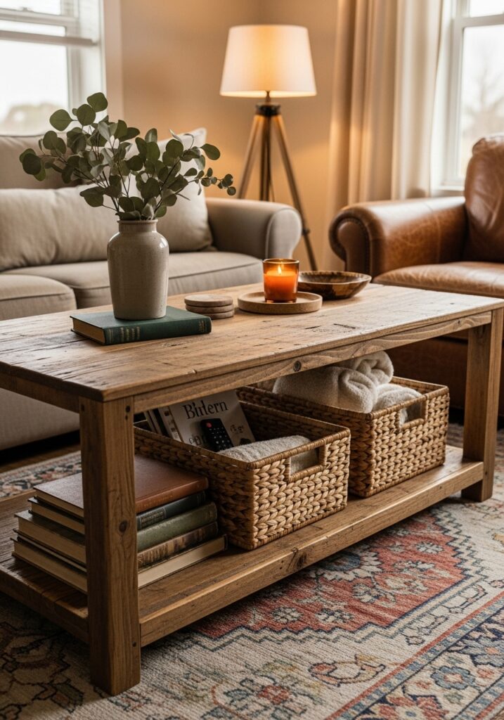 Two-Tier Wooden Table