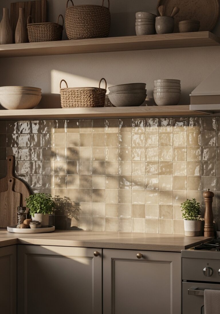 Textured Ceramic Tiles in Warm Tones