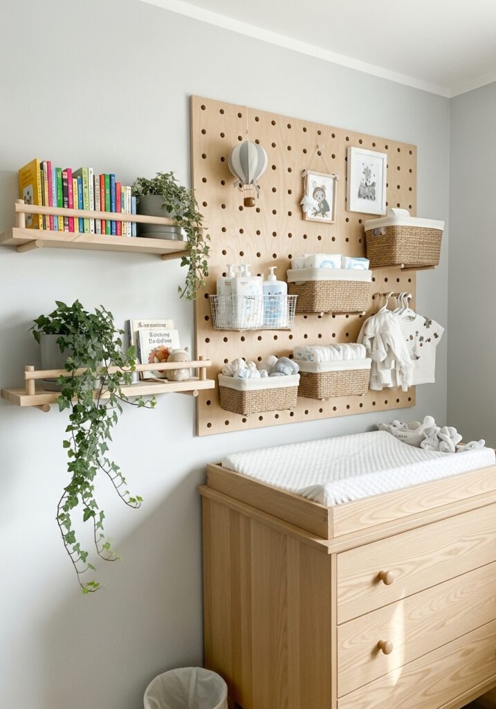 Add Floating Shelves and Pegboards