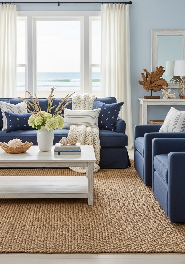 Go Coastal with Navy and Natural Textures