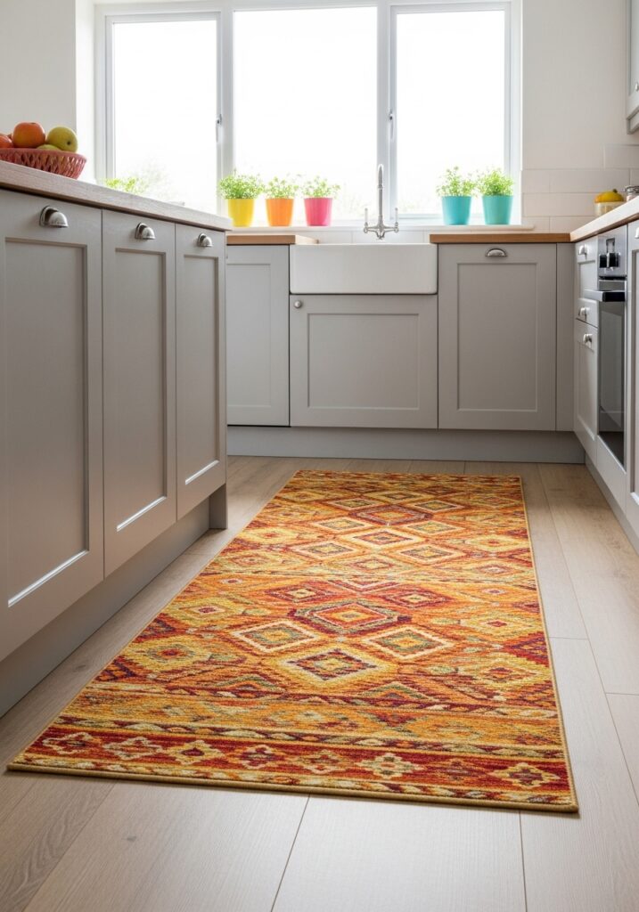 Add a Rug or Floor Mat for Warmth