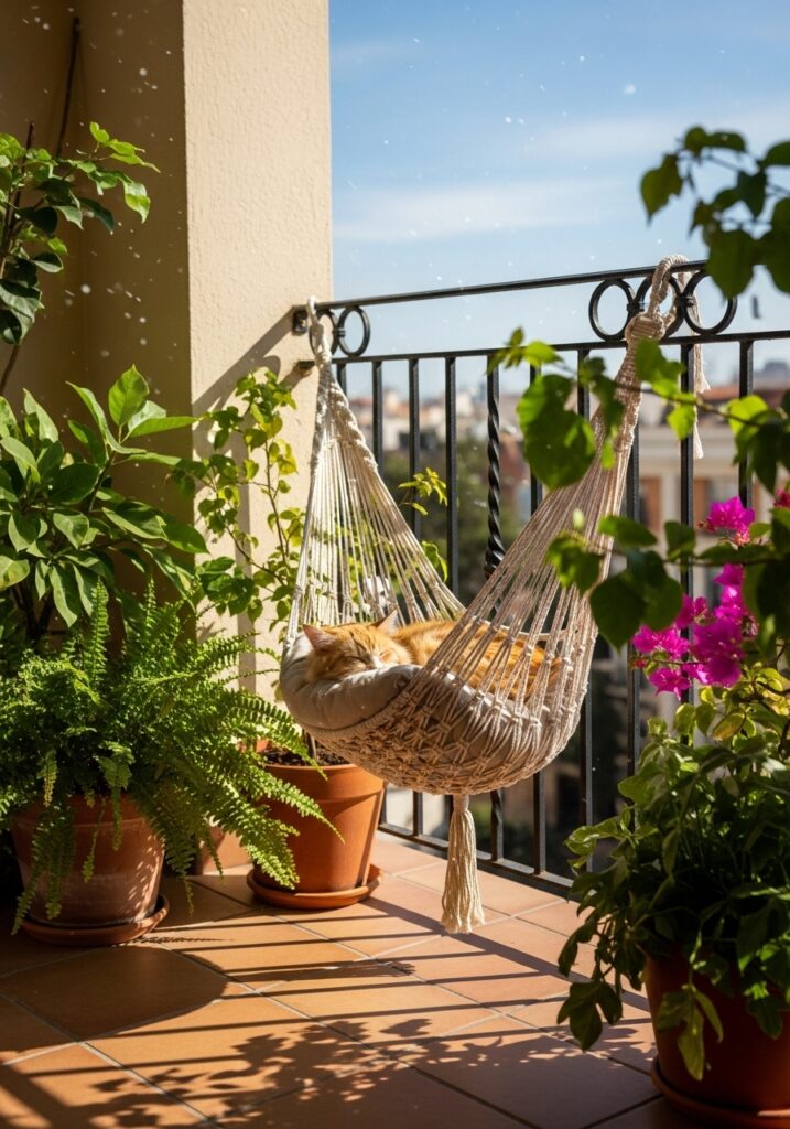 Add a Comfortable Cat Bed or Hammock