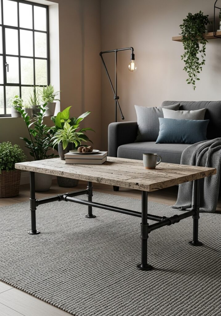 Pipe Base Coffee Table