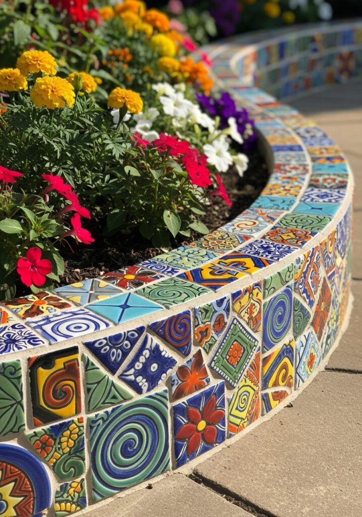 Mosaic Tile Borders for Artistic Gardens