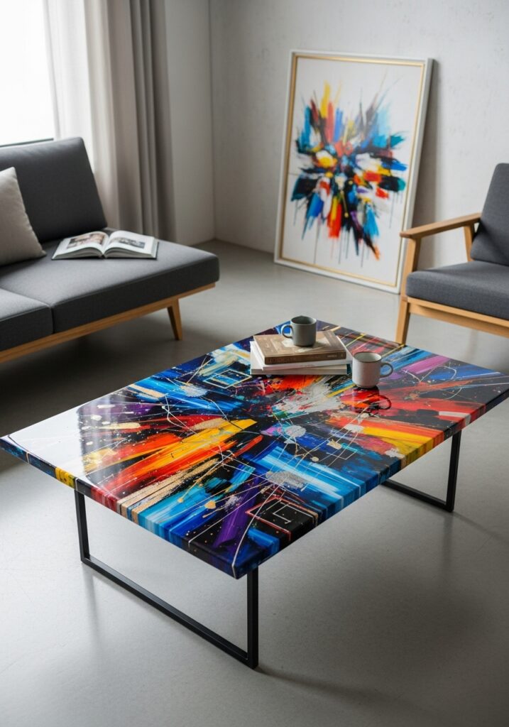 Abstract Painted Table