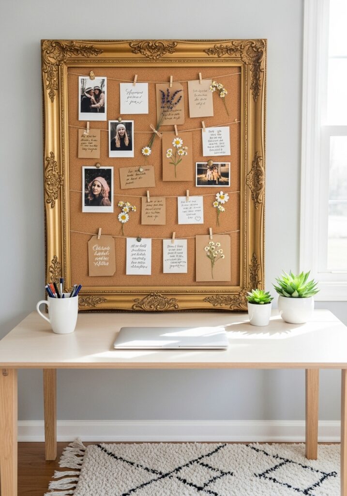 Turn Old Frames into a Corkboard Organizer