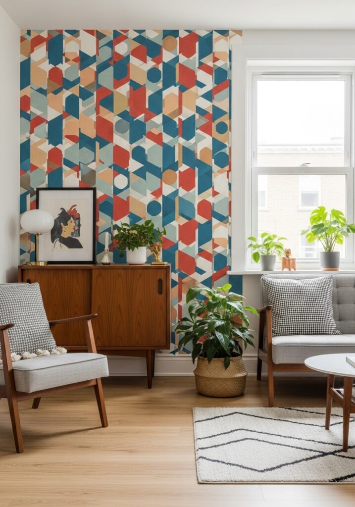 Accent Wall with Peel-and-Stick Wallpaper
