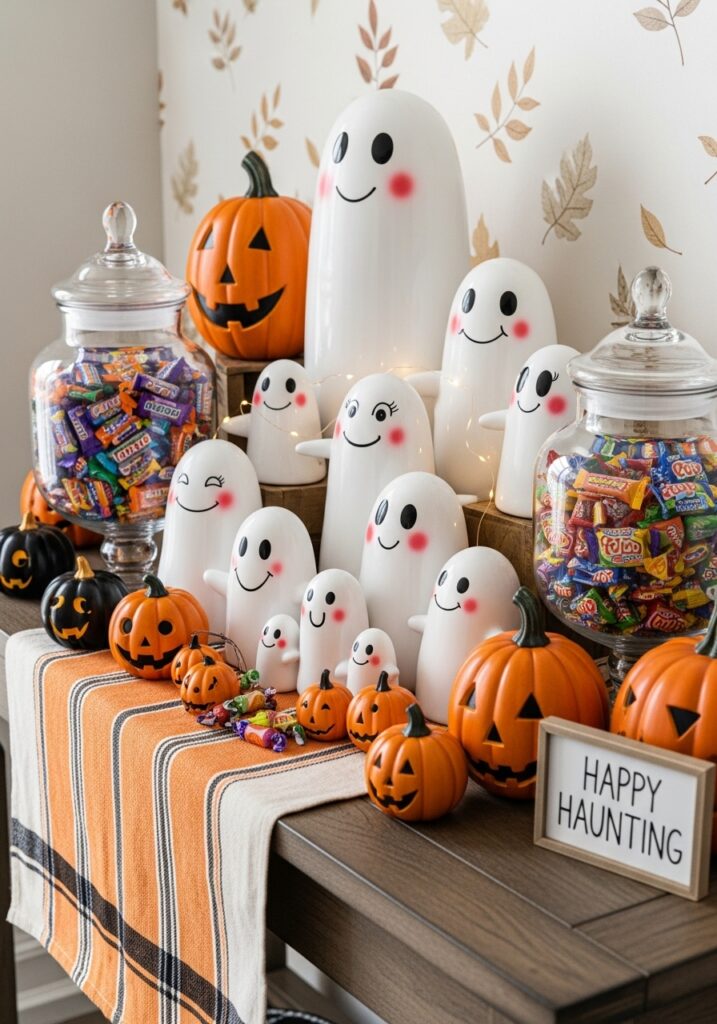 Family-Friendly Halloween Entryway Table Decor