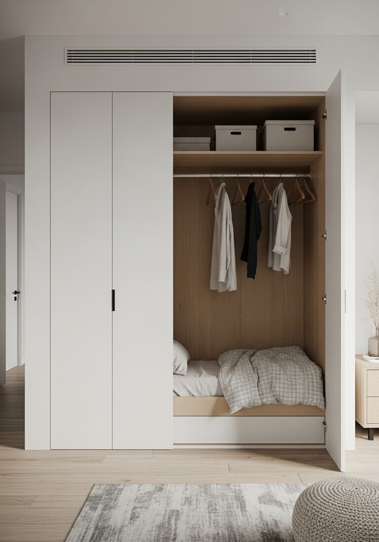 Hidden Bed Inside a Closet