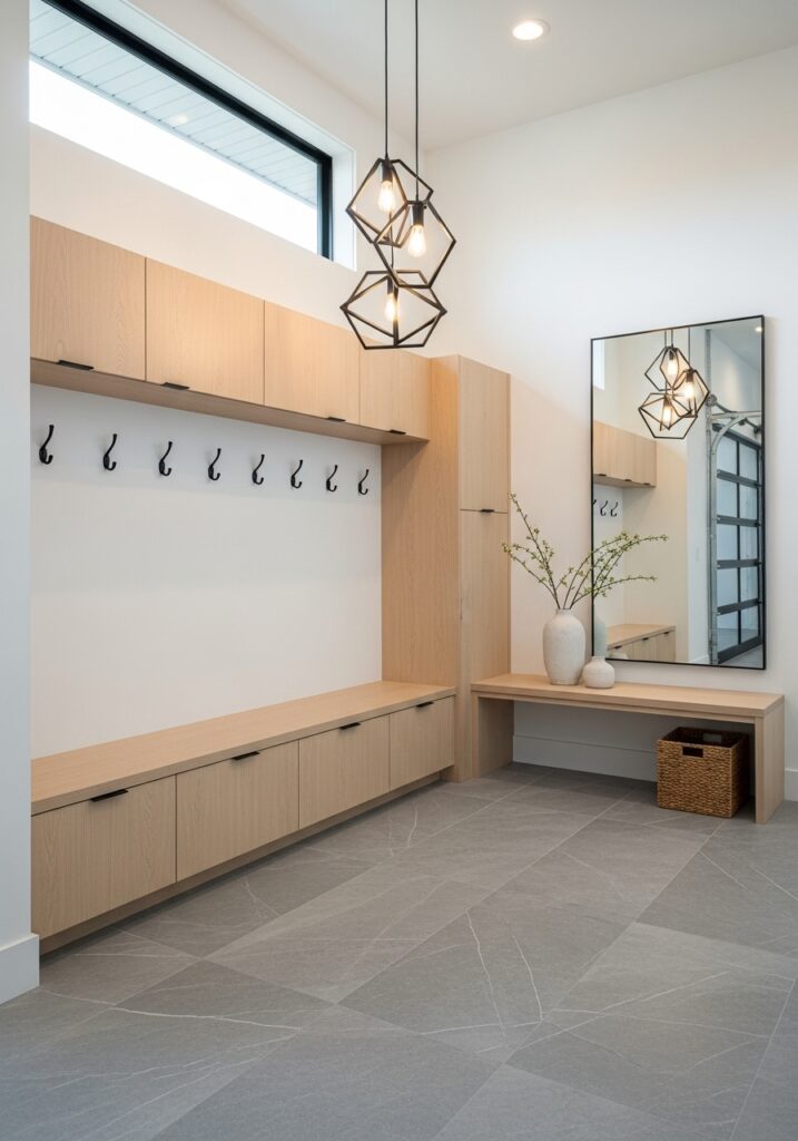 Modern Garage Mudroom Design