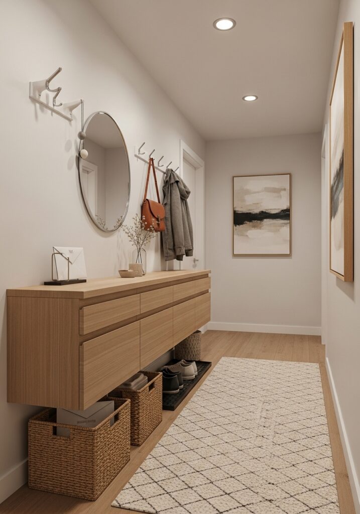 Small Space Hallway Design with Smart Storage