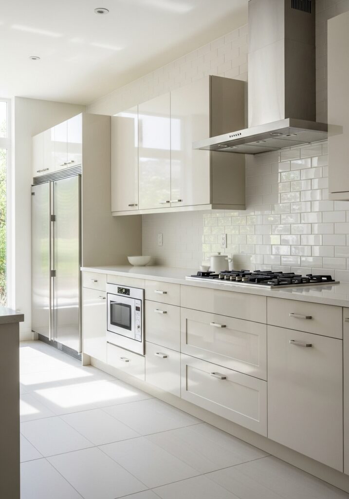 Glossy White or Cream Glass Tiles