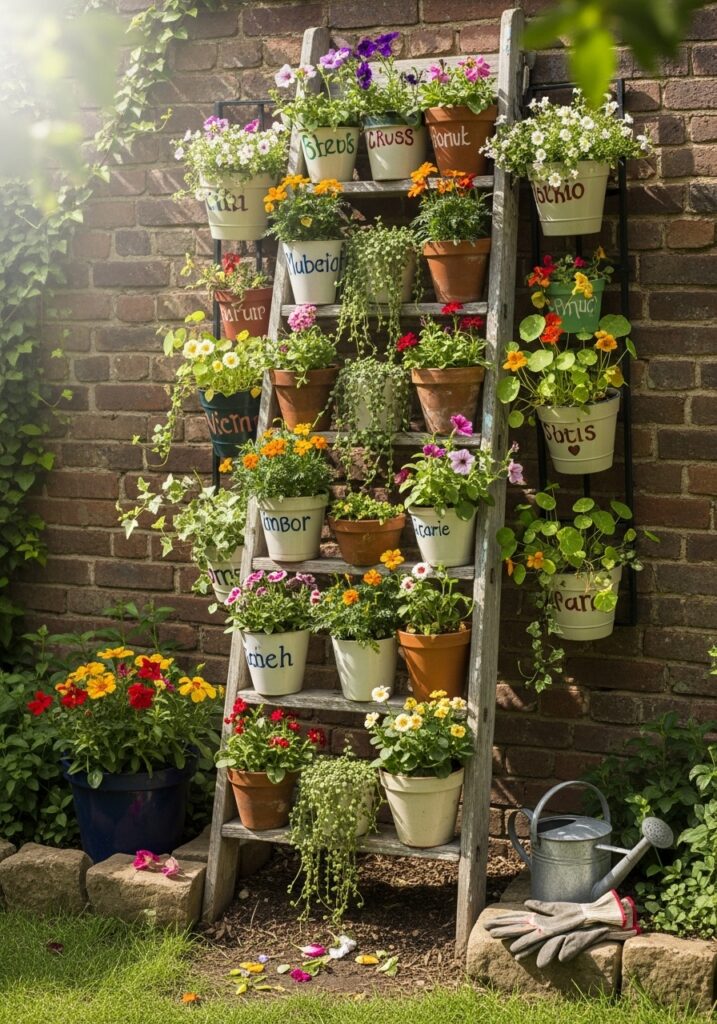 Recycled Ladder Garden