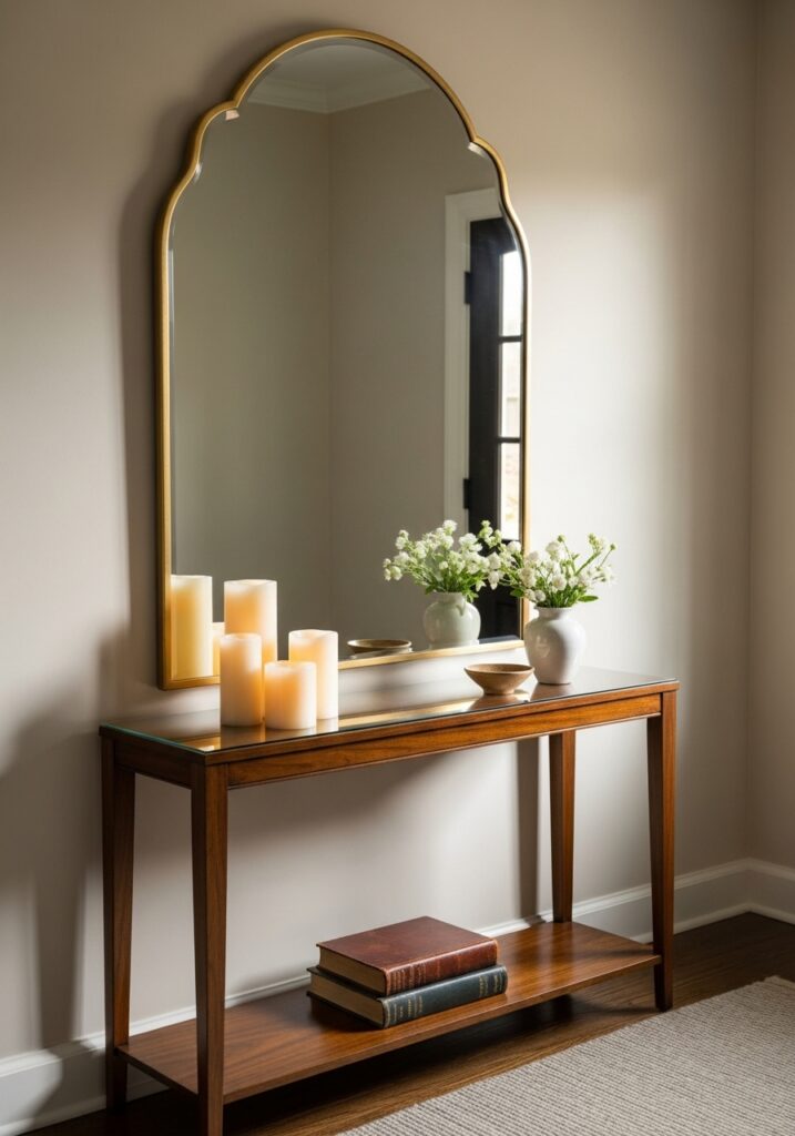 Layer with a Hallway Mirror and Table Setup