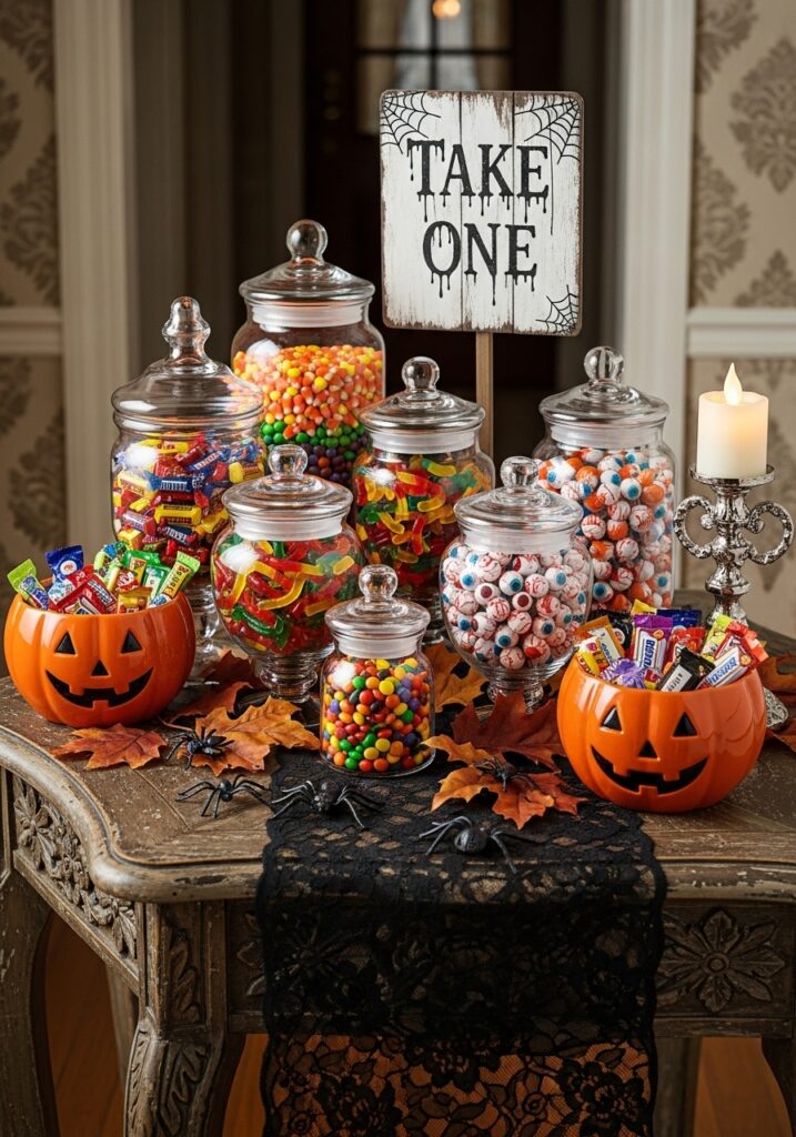 Create a Candy Station on Your Entryway Table