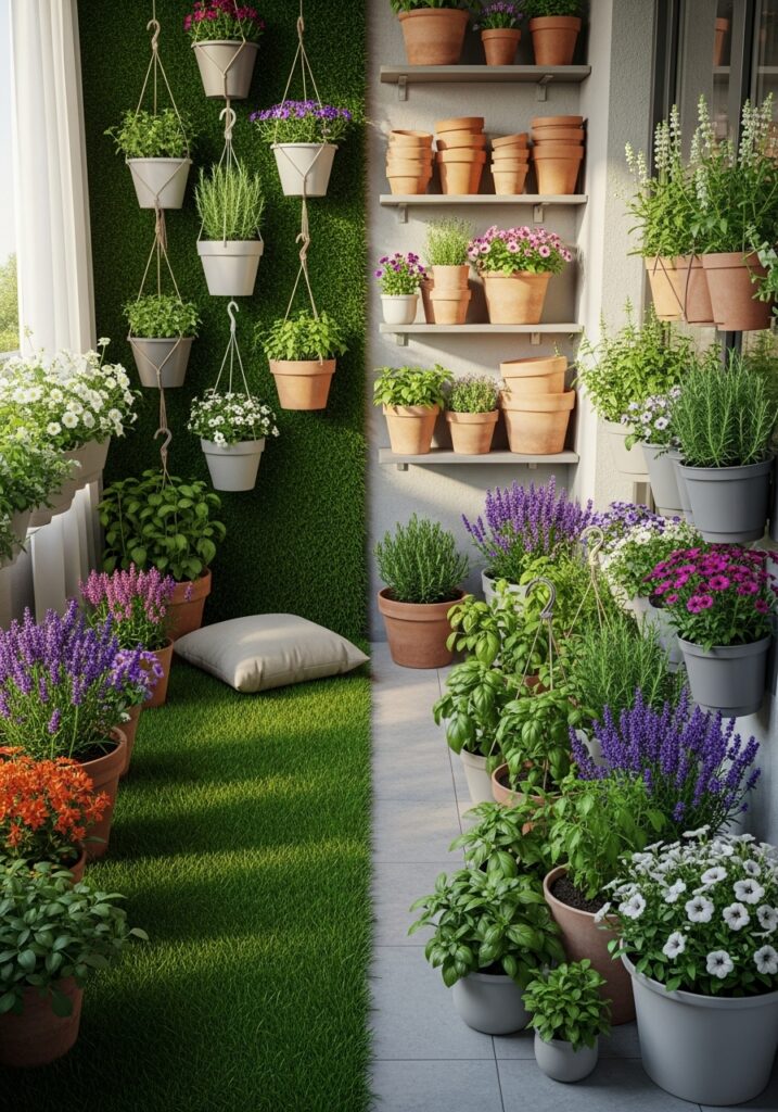 Mini Balcony Lawn with Planters