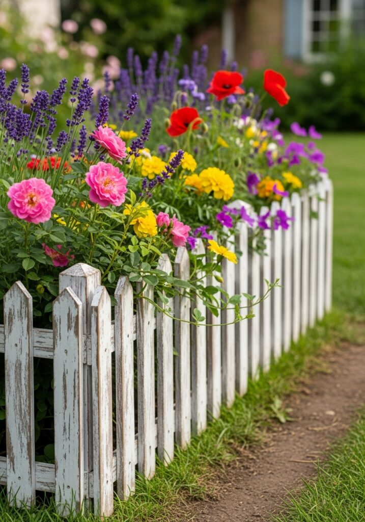 Rustic Fence-Style Edging