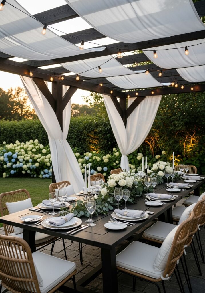 Dining Pergola Setup for a Touch of Luxury