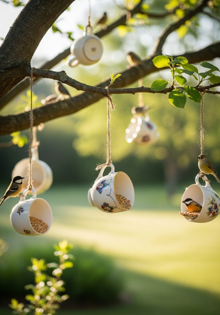 Teacup Bird Feeders