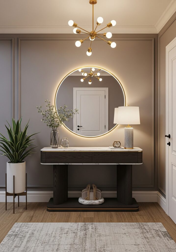 Entryway Console Table Mirror Setup