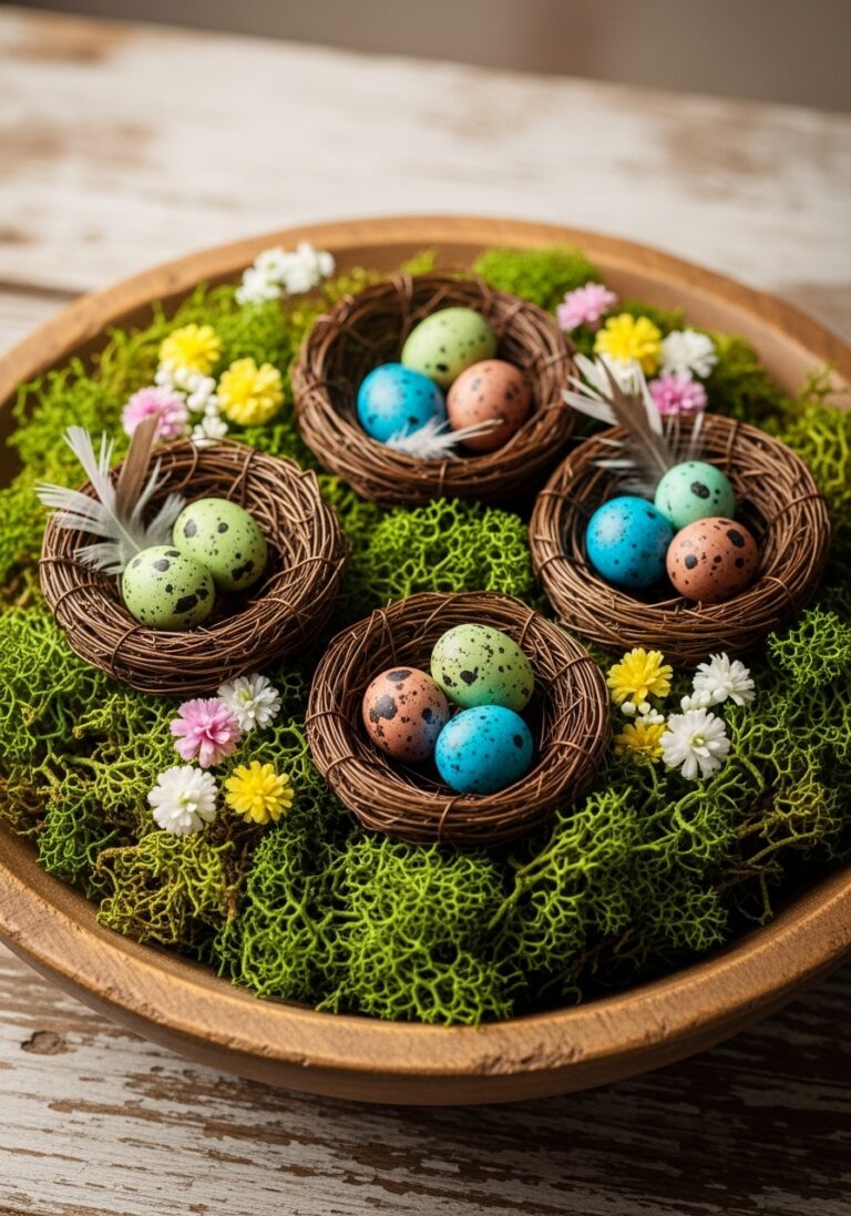Display Faux Nests and Eggs