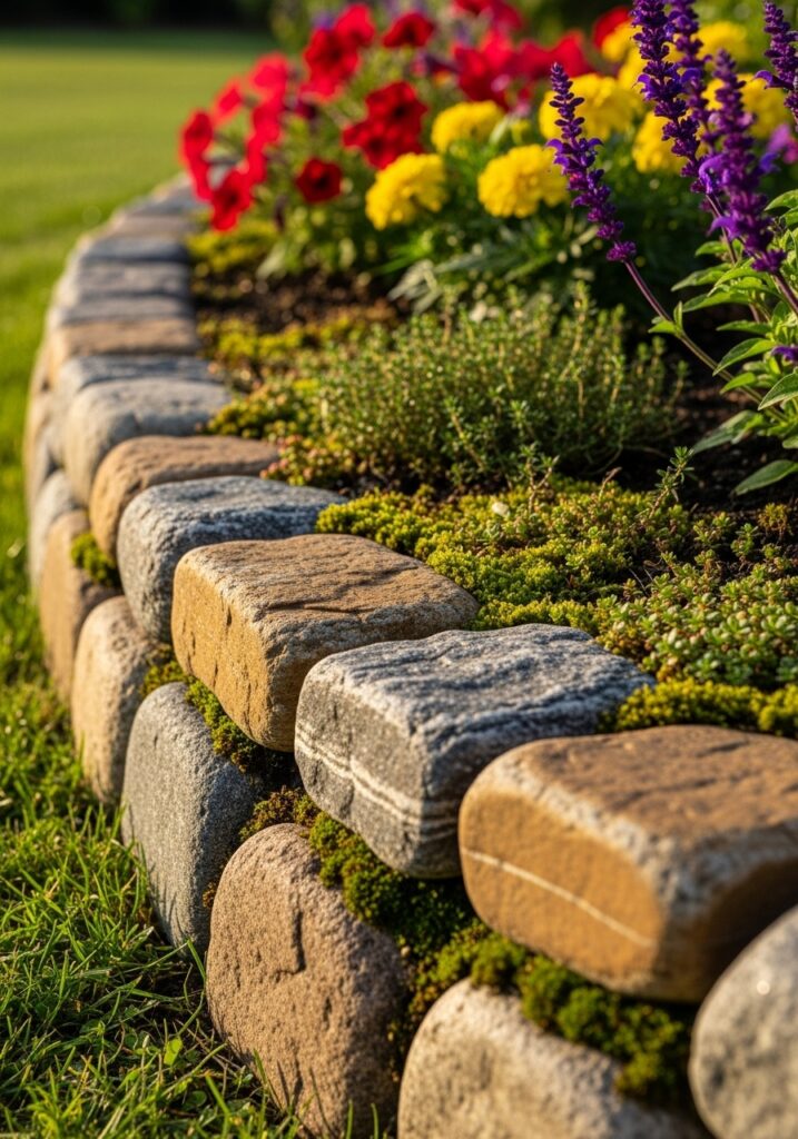 Natural Stone Edging for Organic Appeal