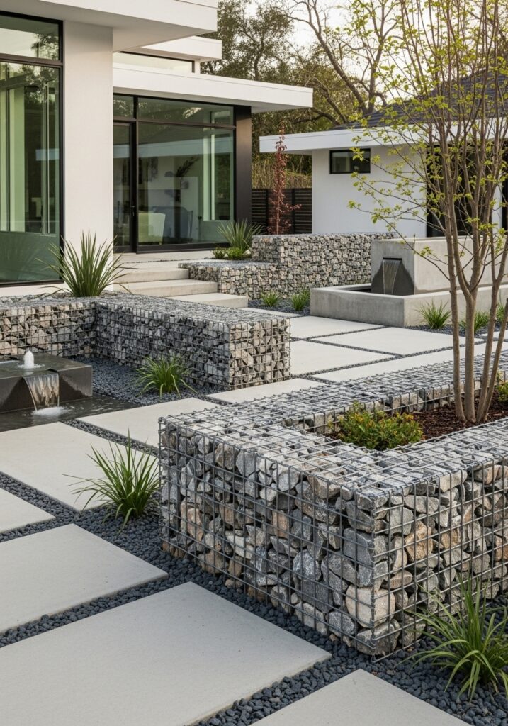 Gabion Edging for Industrial Flair