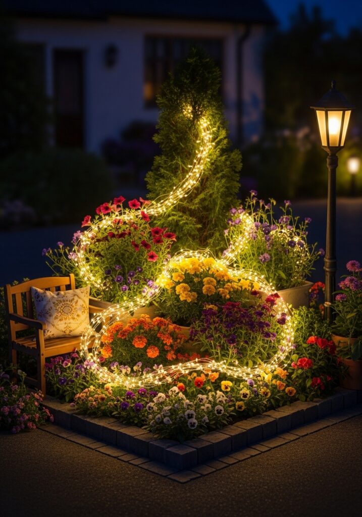 Corner Mini Garden with Lights