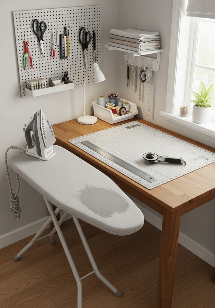 Set Up an Ironing and Cutting Station
