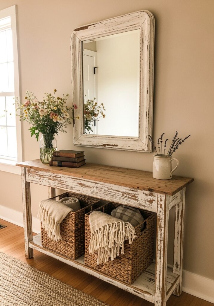 Try Farmhouse Entryway Table Decor