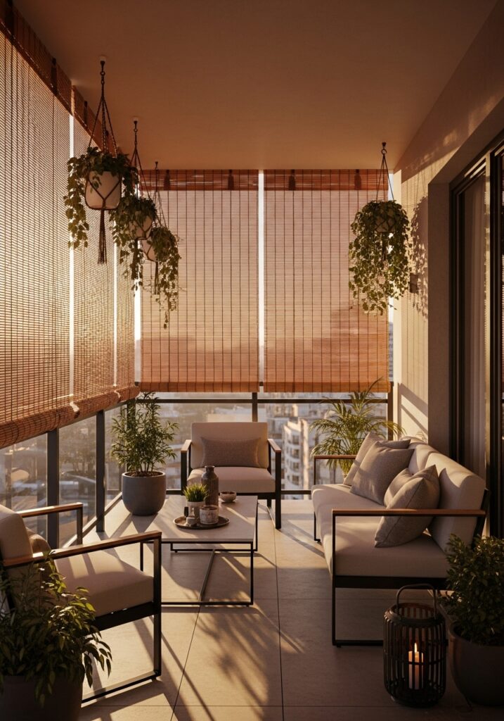 Add Balcony Shades or Roll-Up Blinds