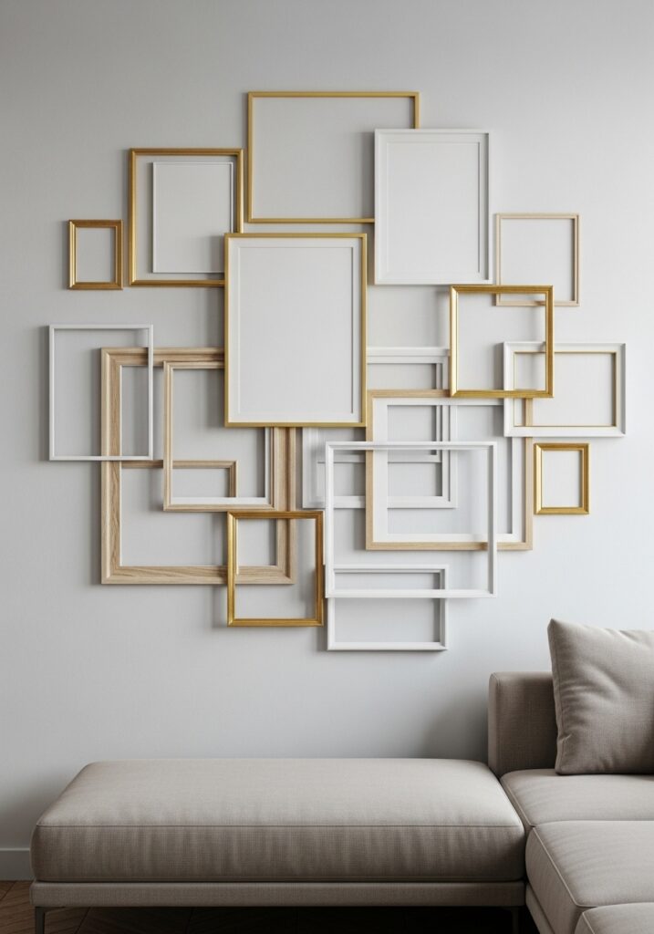 DIY Wall Collage with Empty Frames