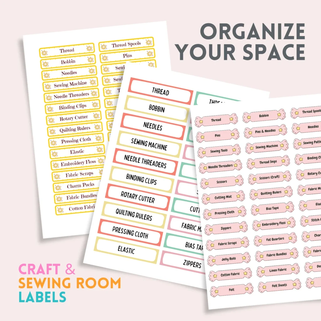 CRAFT & SEWING ROOM LABELS