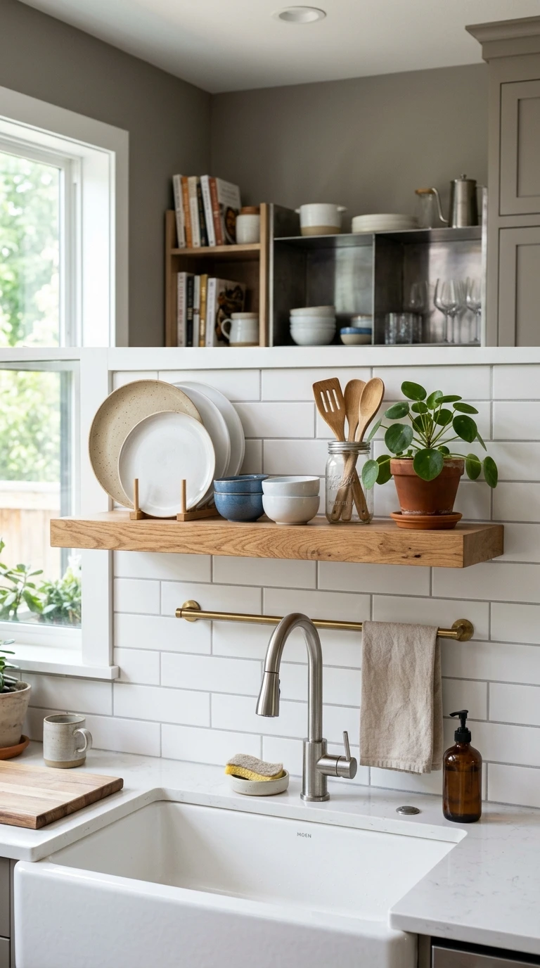19 Kitchen Shelf Styling Ideas Above the Sink