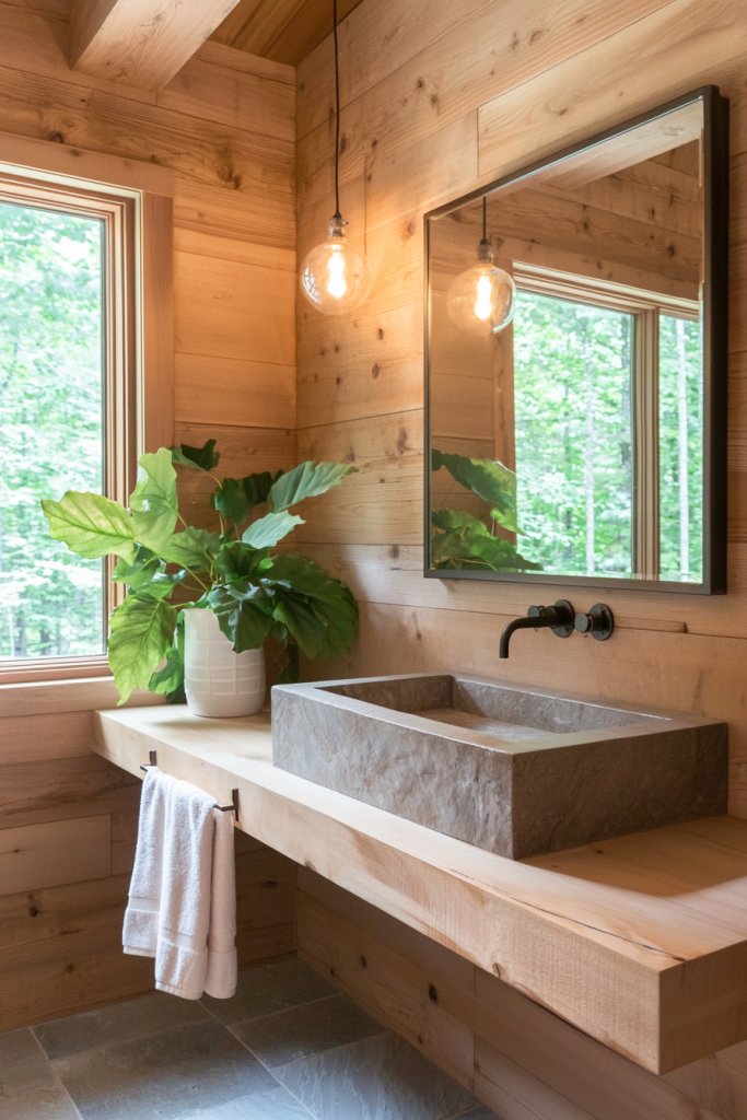 25 Little Cabin Bathroom Ideas That Feel Warm and Retreat-Like
