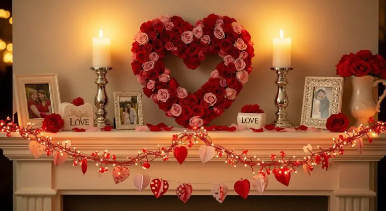 20 Romantic Valentine Mantel Decor Ideas to Warm Your Heart