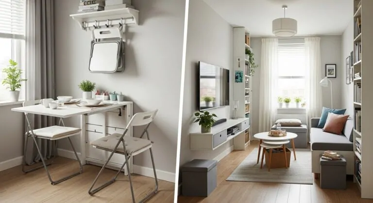 Space-Saving Hacks for Your Narrow Living Room Dining Area