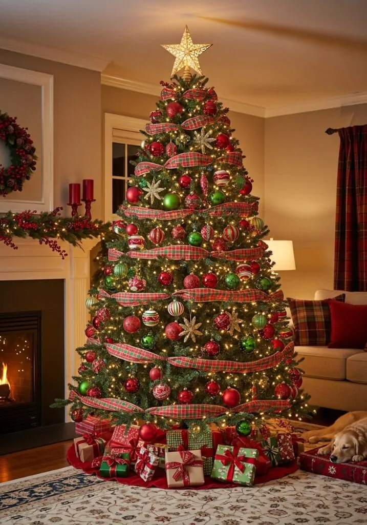 Traditional Green and Red Tree