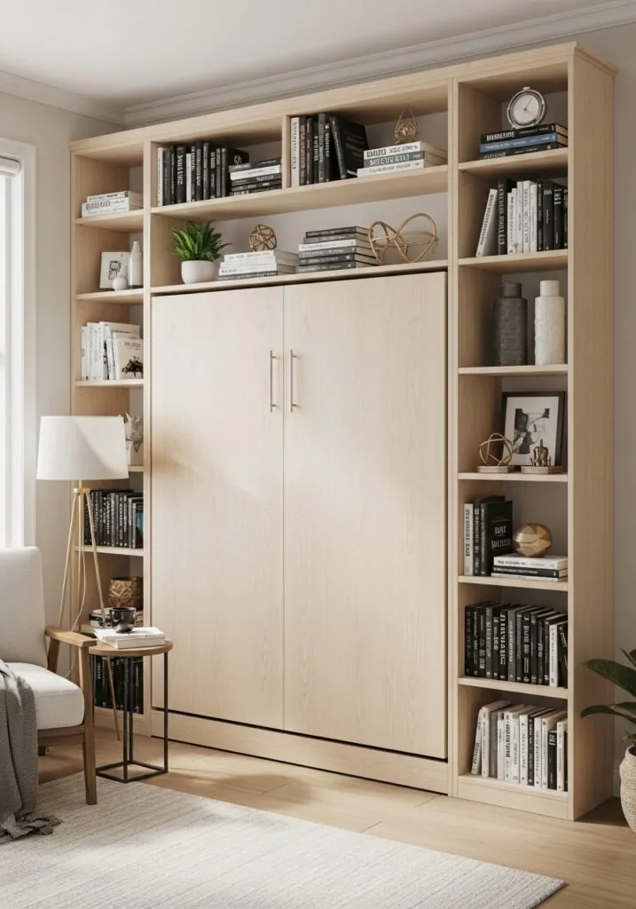 Murphy Bed + Bookshelf Combo