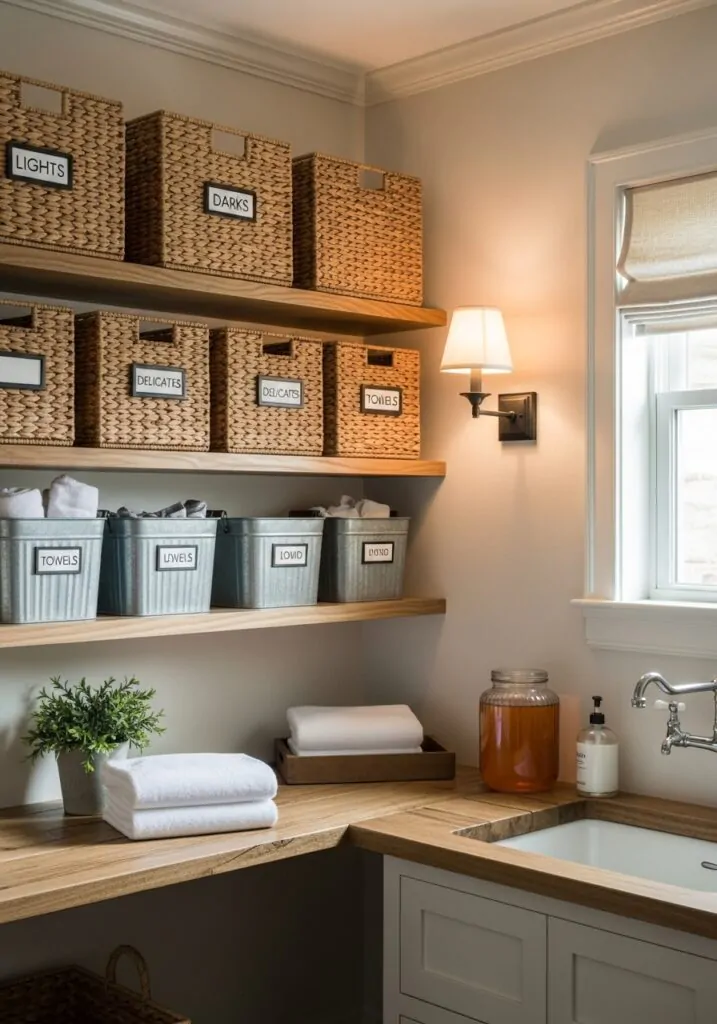 Incorporate Baskets and Bins for Sorting