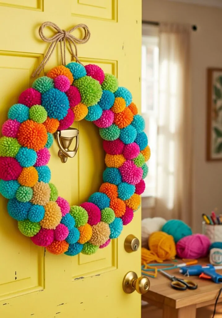 DIY Pom-Pom Wreaths